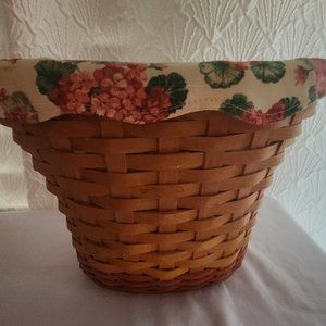 Longaberger 2002 Geranium Basket Combo Signed By Bonnie Liner and Protector